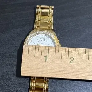 Vintage Juicy Couture Gold Tone Ladies Watch Crystal Rhinestones NEW BATTERY Juicy Couture Watch Womens Square Gold Tone With Rhinestones  main image 3